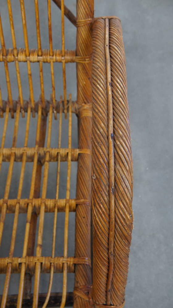 Image 1 of French rattan vintage design armchair from the 1950s