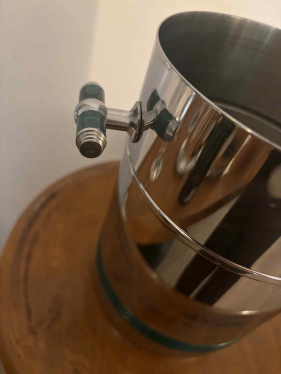 Image 1 of Seau à glace vintage Jean Couzon : refroidisseur à vin et champagne en acier inoxydable français