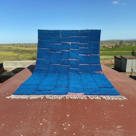 Alfombra bereber grande de 450 cm x 350 cm, lana natural, marroquí. – Wool (photo 5 of 7)