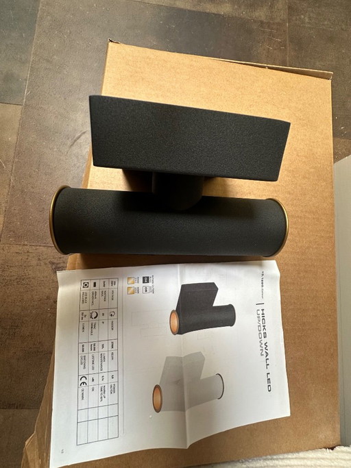 Lampada da parete a LED Hicks con funzione di movimento verso l'alto e verso il basso (2x) – wandlampen, Metal