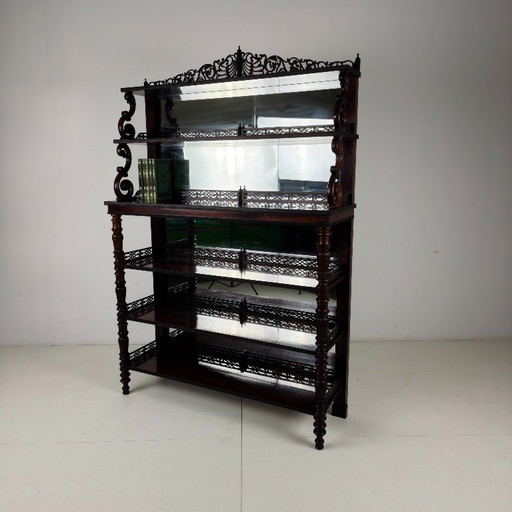 High-quality rosewood étagère with coat of arms – Regency / William IV period, 19th century