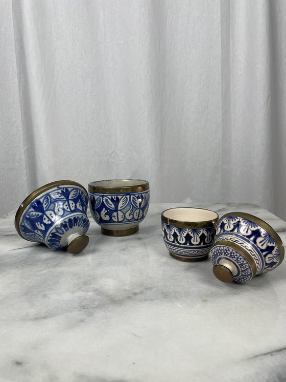 Image 1 of Set of Moroccan jobbanas ceramic jars from Fez