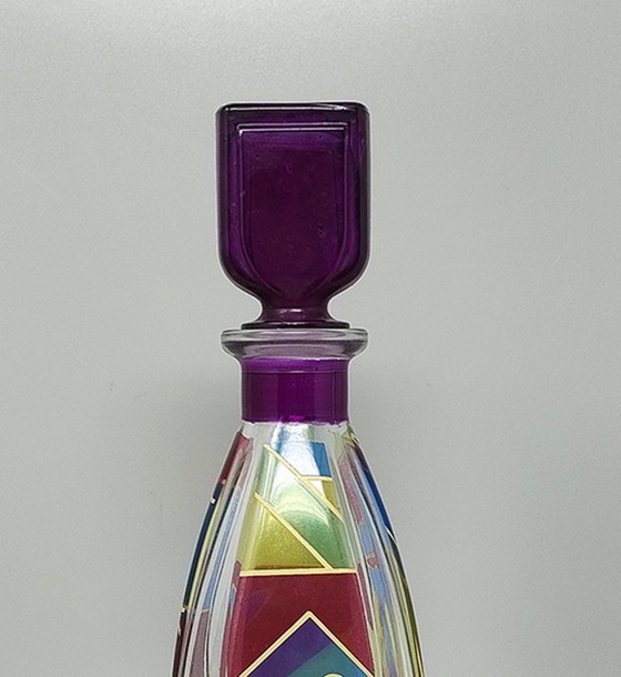 Image 1 of Prachtige karaf of decoratieve fles uit de jaren 70 van Luigi Bormioli. Gemaakt in Italië.
