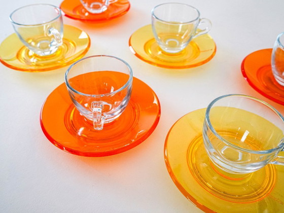 Image 1 of Set of glass cups, Italian design, 1970s, manufactured by Fratelli Guzzini