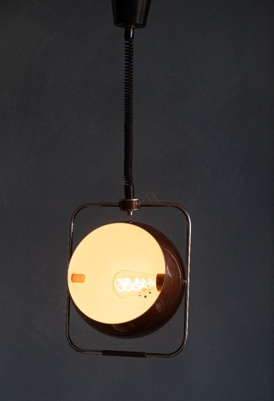 Image 1 of Bruine Gepo Jaren 70 Eyeball Hanglamp