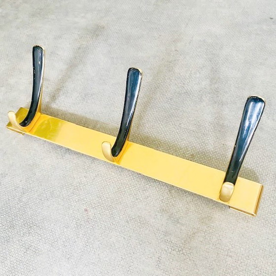 Image 1 of Appendiabiti da parete vintage in metallo dorato Hollywood Regency anni '60