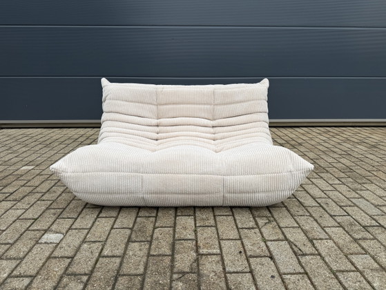 Image 1 of Ligne Roset Togo 2x 2zit in Beige Ribcord (Velours côtelé)