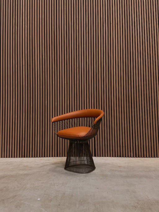 Sedia Knoll Warren Platner - Pelle Volo Cognac