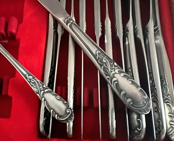 Image 1 of Amefa vintage roestvrijstalen 24-delig dessertbord