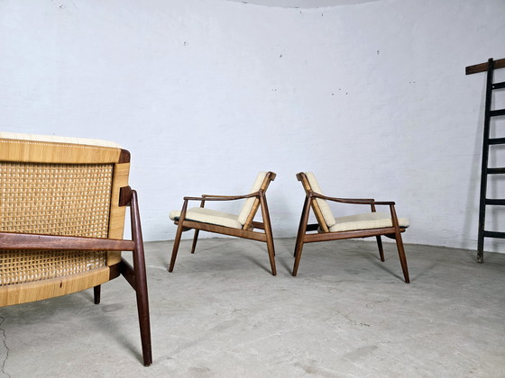 Image 1 of Hartmut Lohmeyer Set Mid Century anni '60 e '70 Panche Poltrone Poltrona Vintage Suite