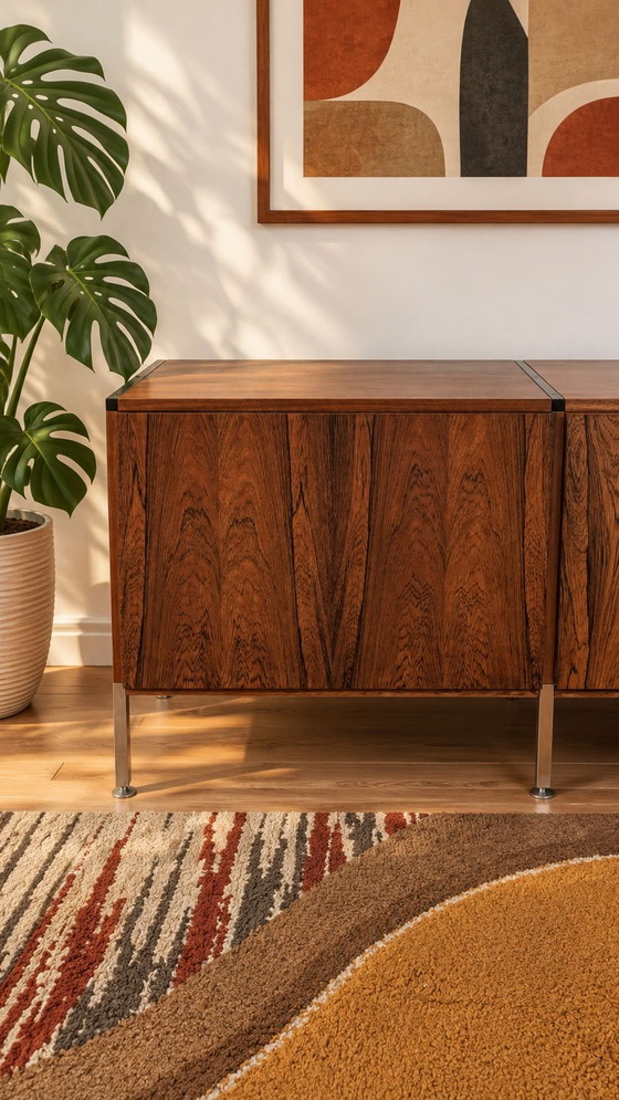 Vintage minimalistisch design Dressoir – Metaal, Hout (photo 7 of 9)