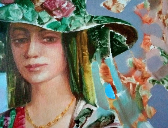 Original Oil Painting Abstract Figurative Girl Flowers Magic – Paintings & Drawings, Canvas (photo 6 of 13)
