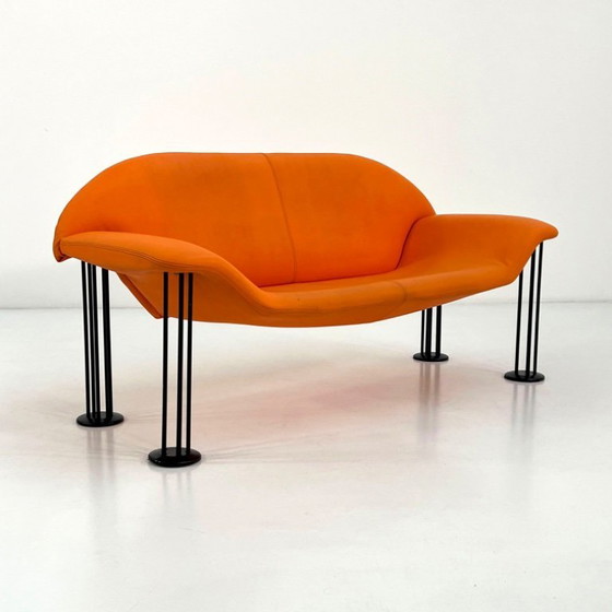 Image 1 of Orangefarbenes Sofa von Burkhard Vogtherr für Hain & Tohme, 1980er Jahre