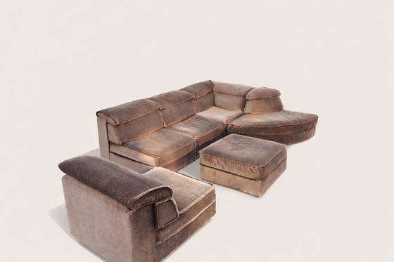 Image 1 of Canapé modulaire vintage Laauser en velours marron