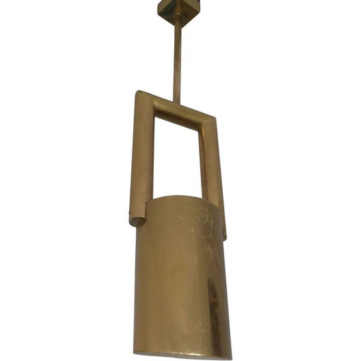 Set di quattro pendenti in ottone di design vintage per hotel, 1980