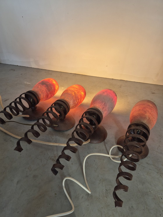 Image 1 of 4 lampade da parete vintage in alabastro design Pegasam