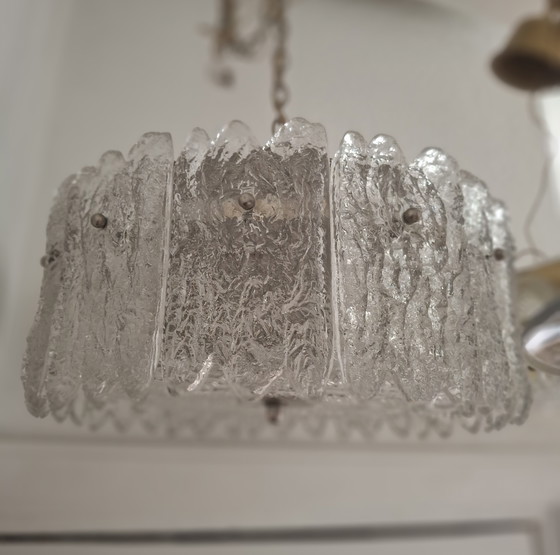 Image 1 of Orrefors frosted ice hanglamp. Carl Fagerlund, Zweden