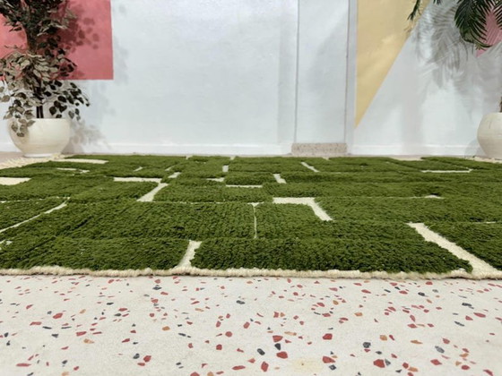 Alfombra verde hecha a mano de 300 x 200 cm. – Wool (photo 3 of 10)