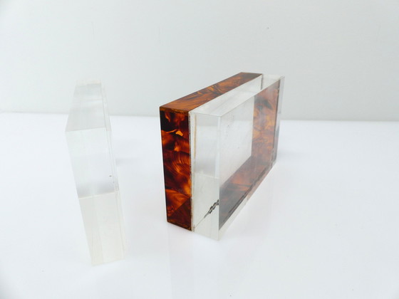Image 1 of Two-tone plexiglass lucite box, Philippe Cheverny design, Kit Design 1970 edition