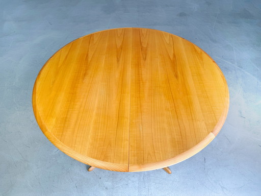 Original Midcentury Table de salle à manger extensible en bois de cerisier 1960 Vintage