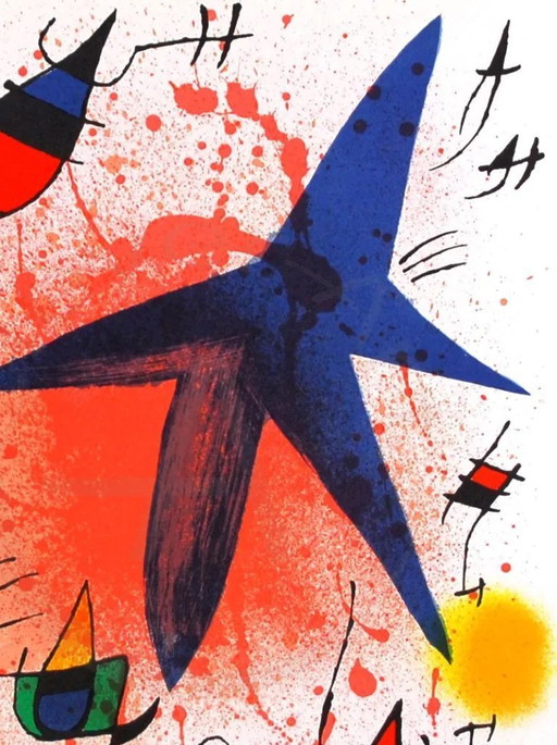 Miró, Joan - L`Astre bleu - Mourlot 857 - Kleurenlitho