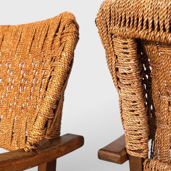 Image 1 of Conjunto de dos sillas Bauhaus de tejido de cuerda de Erich Dieckmann, 1930