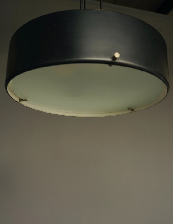 Image 1 of Italiaanse hanglamp uit het midden van de 20e eeuw, ontworpen door Bruno Gatta voor Stilnovo, jaren 1950.