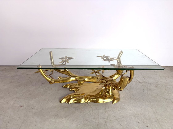 Tavolino da caffè Willy Daro Bonsai, ottone, anni '70, Tavolini da caffè, Vetro, Dorato, Mid Century Modern (foto 12 di 12)