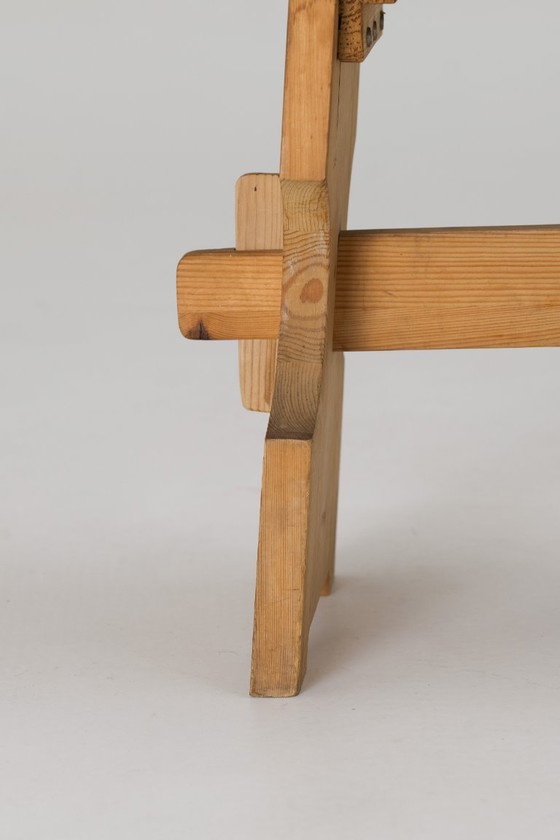 Image 1 of A pair of Mid-Century Brutalist Pine Benches