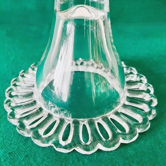 Image 1 of Ciotola per frutta e dessert in cristallo vintage di metà secolo con piede, cristallo anni '60