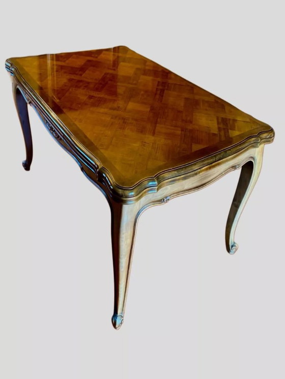 Image 1 of Louis XV Style Extendable Solid Oak Table