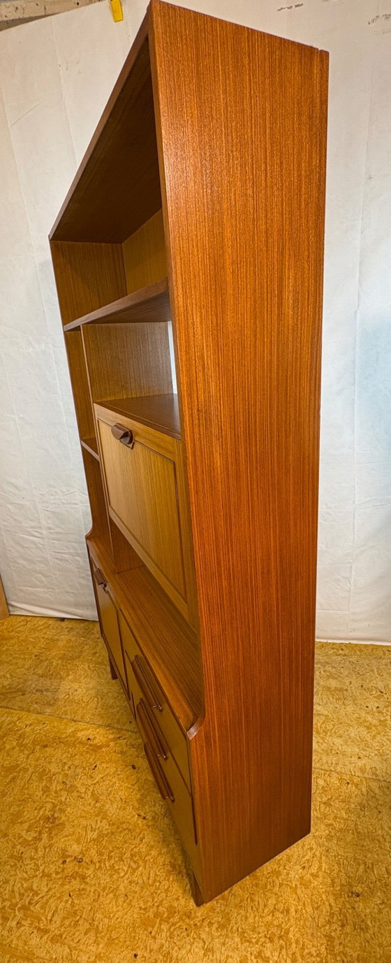 Image 1 of Mid-Century Retro Vintage Room Divider / Shelving. Unit by Stonehill -  Stateroom Range 1970s.   Cocktail Flap • Drawers • State
