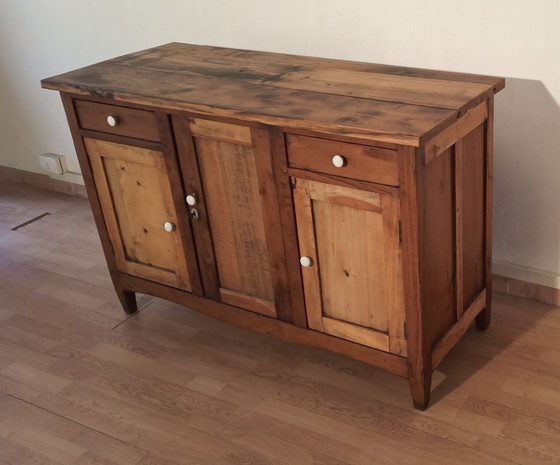 Image 1 of Base de cómoda de pino rústico, sur de Italia, finales del siglo XIX