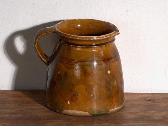 Antique folk glazed pottery jug – Central Europe, circa 1930 – Crockery, Rustic (photo 29 of 40)