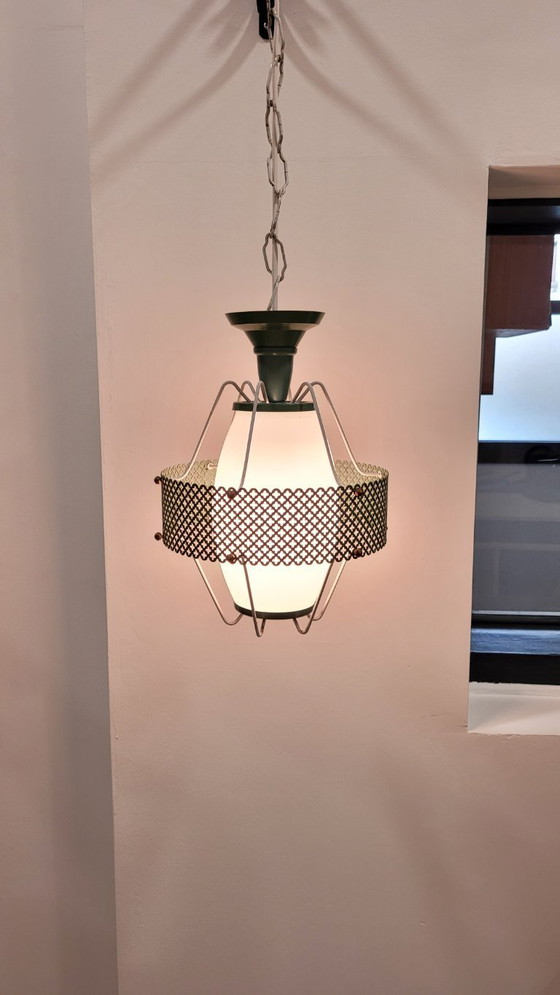 Image 1 of Lampada a sospensione in metallo verde