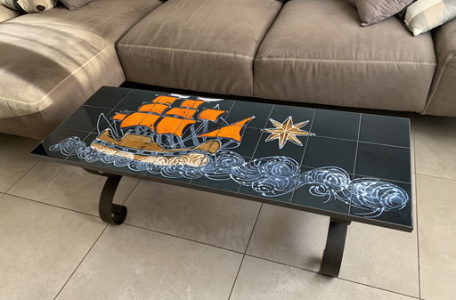 Vintage Ceramic Tile Table – 1960s/1970s