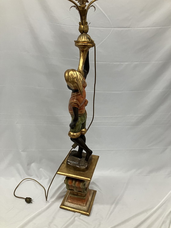 Image 1 of Beautiful Venetian Blackamoor Torchère Floor Lamp