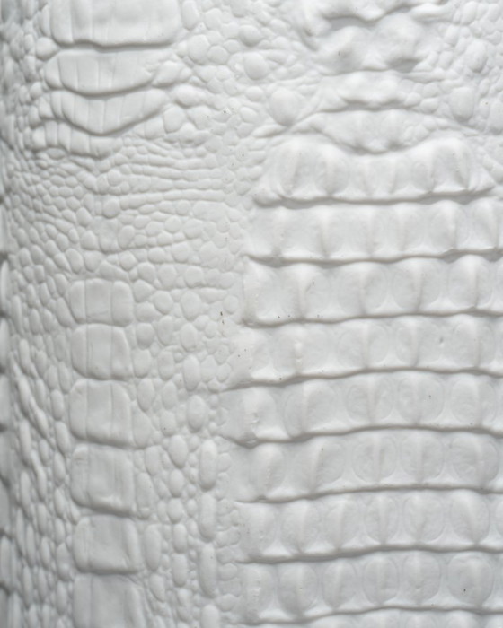 Image 1 of XL Manfred Frey Kaiser Bisque Porcelain Vase Crocodile Reptile Relief Op-Art Duo