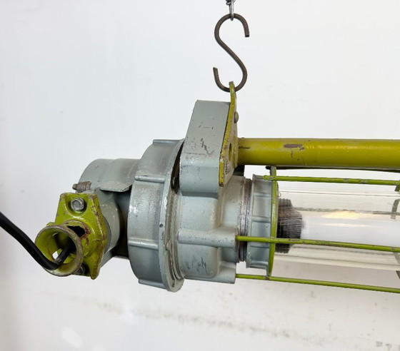 Image 1 of Lampadario industriale sovietico grigio a sospensione, anni '70