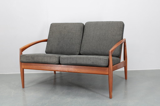 1960S Magnus Olesen Papier Mes 2-zits Teak Sofa, Denemarken