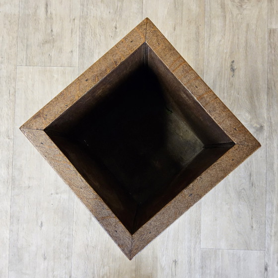 Image 1 of Antiker Art Deco (Haager Schule) Pflanzgefäß farbige Fliesen / Eiche