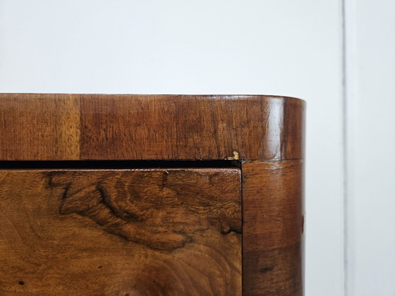 Pair of Art Deco burl wood nightstands, Brown (photo 13 of 15)