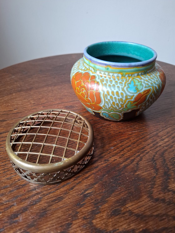 Image 1 of Plateelfabriek Zuid-Holland, decoro fresa a rosa Rio, perfette condizioni!