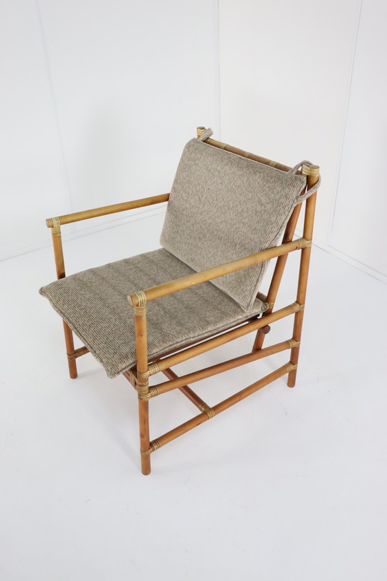 Image 1 of Set Of 4 Safari Bamboo Chairs + Table 'Geleen' Vintage