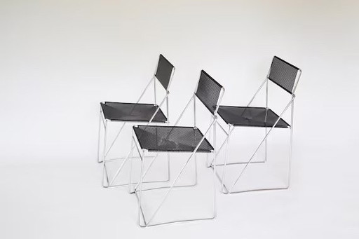 Original Nils Jørgen Haugesen Drahtstühle, 4er Set