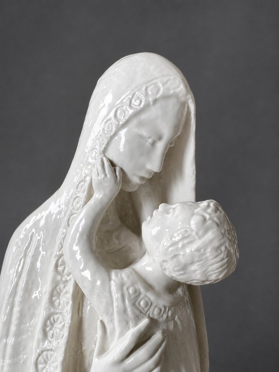 Image 1 of Madonna col Bambino Art Déco italiana – stile Lenci – ca. 1930–50
