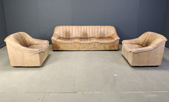 Image 1 of Ensemble de canapés en cuir vintage, années 1960