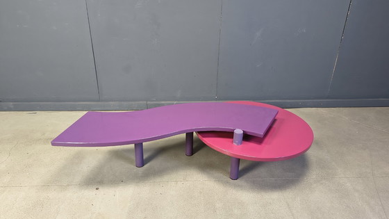 Image 1 of Mesa de centro giratoria Maurizio Salvato de madera de nogal para Saporiti Italia, años 80