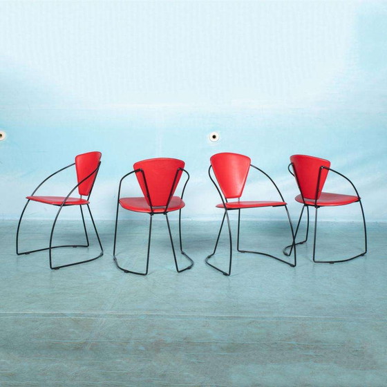 Image 1 of Ensemble de 4 chaises Linda d'Arrben, design italien des années 80