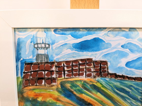 Image 1 of St Ives Smeatons Pier Original Aquarell Nigel Waters Signiert Gerahmtes Kunstwerk